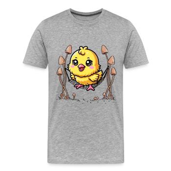 Hanging Out Chilling Hammock Chick Kids Child Baby - Men's Premium Organic T-Shirt - heather grey - Front - Damien (186cm)