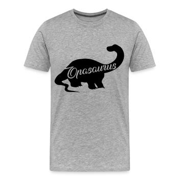 Opasaurus - T-shirt bio Premium Homme - gris chiné - Devant - Damien (186cm)