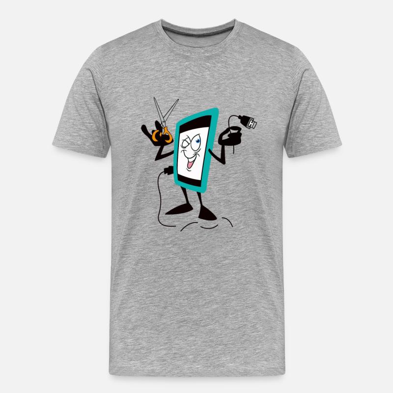 IPHONE - Männer Premium Bio T-Shirt - Grau meliert