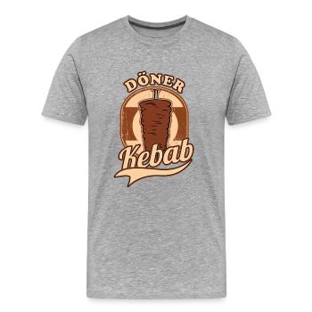 J'aime le kebab / J'aime le kebab - T-shirt bio Premium Homme - gris chiné - Devant - Damien (186cm)
