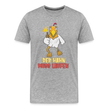 Der Hahn Muss Laufen Saufen Mallorca Strandparty - Männer Premium Bio T-Shirt - Grau meliert - Vorne - Damien (186cm)