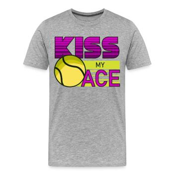 Tennis, tennis tennis , tennis tennis court - Men's Premium Organic T-Shirt - heather grey - Front - Damien (186cm)