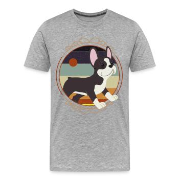 Boston Terrier, amoureux des animaux de Boston Terrier, Boston - T-shirt bio Premium Homme - gris chiné - Devant - Damien (186cm)