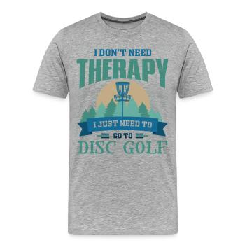 Frisbee Golf, Frisbee Golf Golf, Disque - T-shirt bio Premium Homme - gris chiné - Devant - Damien (186cm)