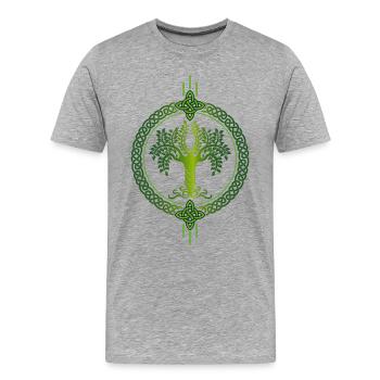 Tree of Life, Tree of Life, Celtic symbol, Celtic, - Men's Premium Organic T-Shirt - heather grey - Front - Damien (186cm)
