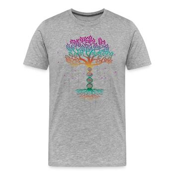 Arbre de vie, arbre de vie, génétique, - T-shirt bio Premium Homme - gris chiné - Devant - Damien (186cm)