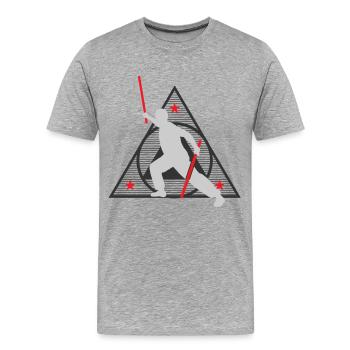 eskrima, eskrima philippinisch, eskrimador, - Männer Premium Bio T-Shirt - Grau meliert - Vorne - Damien (186cm)
