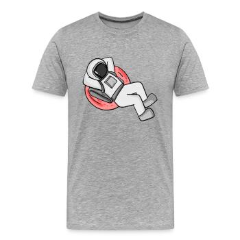 Astronaut - Männer Premium Bio T-Shirt - Grau meliert - Vorne - Damien (186cm)