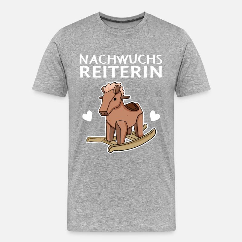 Reiterin Nachwuchs Pferd - Männer Premium Bio T-Shirt - Grau meliert