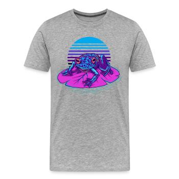 Grenouille, grenouille aime les grenouilles, attrape-grenouilles, - T-shirt bio Premium Homme - gris chiné - Devant - Damien (186cm)