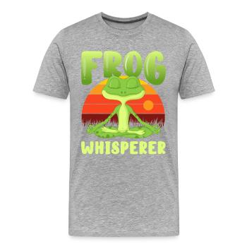 Grenouille, grenouille grenouille, émoticône grenouille, - T-shirt bio Premium Homme - gris chiné - Devant - Damien (186cm)