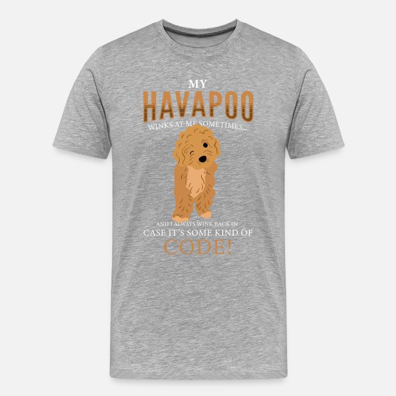 havapoo, havapoo poodle hybrid, havapoo humor, - Men's Premium Organic T-Shirt - heather grey
