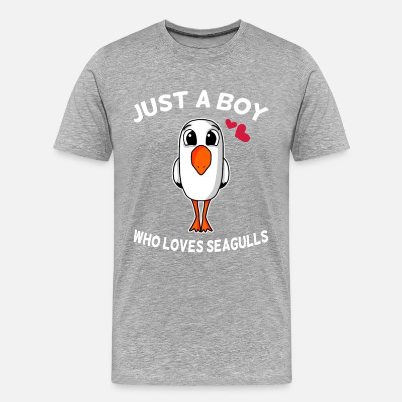 Möwe - Männer Premium Bio T-Shirt - Grau meliert