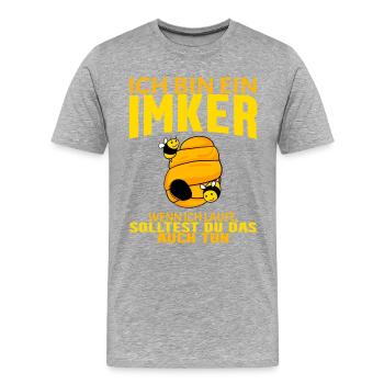 Bienen Imker Biene - Männer Premium Bio T-Shirt - Grau meliert - Vorne - Damien (186cm)