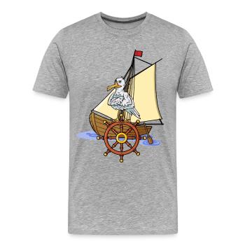 Seagull Seafarer Croisière TravelEr Ahoi - T-shirt bio Premium Homme - gris chiné - Devant - Damien (186cm)