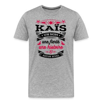 KAÏS UN NOM UNE FIERTÉ AUCUN RIVAL - T-shirt bio Premium Homme - gris chiné - Devant - Damien (186cm)
