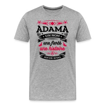 ADAMA UN NOM UNE FIERTÉ AUCUN RIVAL - T-shirt bio Premium Homme - gris chiné - Devant - Damien (186cm)