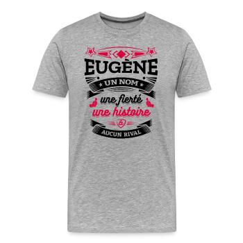 EUGÈNE UN NOM UNE FIERTÉ AUCUN RIVAL - T-shirt bio Premium Homme - gris chiné - Devant - Damien (186cm)