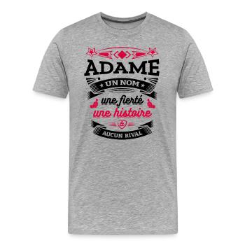 ADAME UN NOM UNE FIERTÉ AUCUN RIVAL - T-shirt bio Premium Homme - gris chiné - Devant - Damien (186cm)