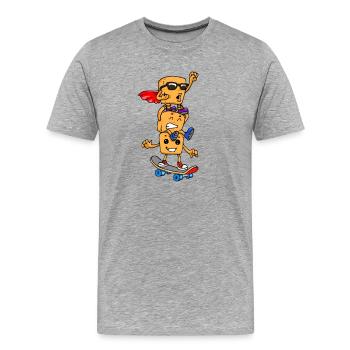 Poulet Nuggets Poulet Nuggs Fast Food Hunger - T-shirt bio Premium Homme - gris chiné - Devant - Damien (186cm)