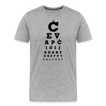 Cevapcici T-shirt Balkans - T-shirt bio Premium Homme - gris chiné - Devant - Damien (186cm)
