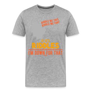 Rätsel lösen - Männer Premium Bio T-Shirt - Grau meliert - Vorne - Damien (186cm)