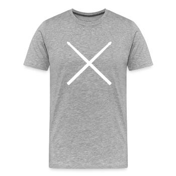 Schlagzeug Sticks - Männer Premium Bio T-Shirt - Grau meliert - Vorne - Damien (186cm)