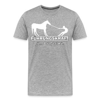 Führungskraft Westernreiten Pferd Reiterin QH - Männer Premium Bio T-Shirt - Grau meliert - Vorne - Damien (186cm)