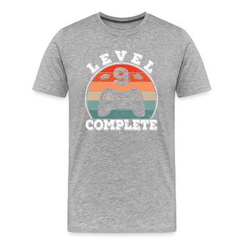 Hauptschule Abschluss 9 Klasse Hauptschulabschluss - Männer Premium Bio T-Shirt - Grau meliert - Vorne - Damien (186cm)