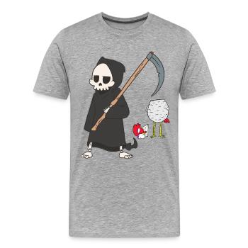 Death Grim Reaper Chicken Horror Halloween Head Brutal - Men's Premium Organic T-Shirt - heather grey - Front - Damien (186cm)