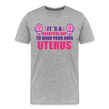 Féminisme Pouvoir des femmes Pro-choix Pro Avortement - T-shirt bio Premium Homme - gris chiné - Devant - Damien (186cm)