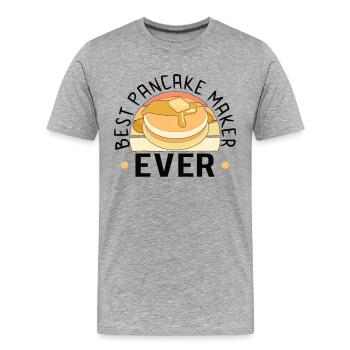 Pancake Maker Pancake Lover Funny Waffle - Men's Premium Organic T-Shirt - heather grey - Front - Damien (186cm)