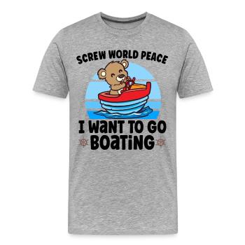 Voilier Voilier Bateau Kid Enfant Yacht Bateau - T-shirt bio Premium Homme - gris chiné - Devant - Damien (186cm)