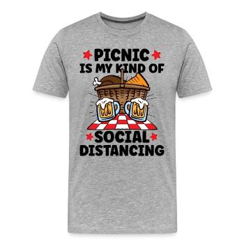 Picnic Lover Pique-Panier de nourriture Date de pique- - T-shirt bio Premium Homme - gris chiné - Devant - Damien (186cm)