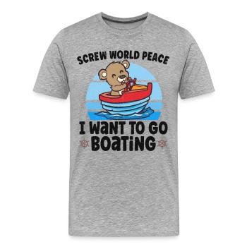 Voilier Voilier Bateau Kid Enfant Yacht Bateau - T-shirt bio Premium Homme - gris chiné - Devant - Damien (186cm)