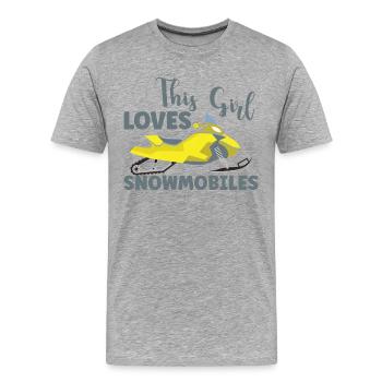 Schneemobil Schneemobil Wintersport Geschenkidee - Männer Premium Bio T-Shirt - Grau meliert - Vorne - Damien (186cm)