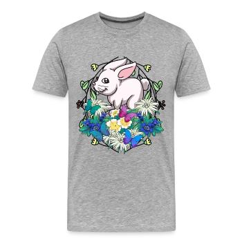 Début du printemps Lapin de Pâques Enfant - T-shirt bio Premium Homme - gris chiné - Devant - Damien (186cm)