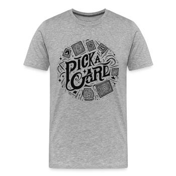 Pick a Card - Magical Gift for Magicians - Men's Premium Organic T-Shirt - heather grey - Front - Damien (186cm)