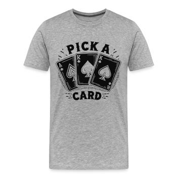 Pick a Card - Magical Gift for Magicians - Men's Premium Organic T-Shirt - heather grey - Front - Damien (186cm)