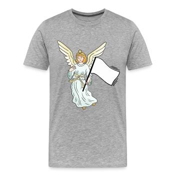 Ange Gardien Ange Drapeau Blanc Paix Paix - T-shirt bio Premium Homme - gris chiné - Devant - Damien (186cm)