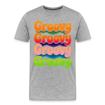 Groovy Hippie 70er Jahre 1970er 60er Jahre Party - Männer Premium Bio T-Shirt - Grau meliert - Vorne - Damien (186cm)