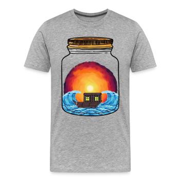 Boot Boote Schiff Schiffe - Männer Premium Bio T-Shirt - Grau meliert - Vorne - Damien (186cm)