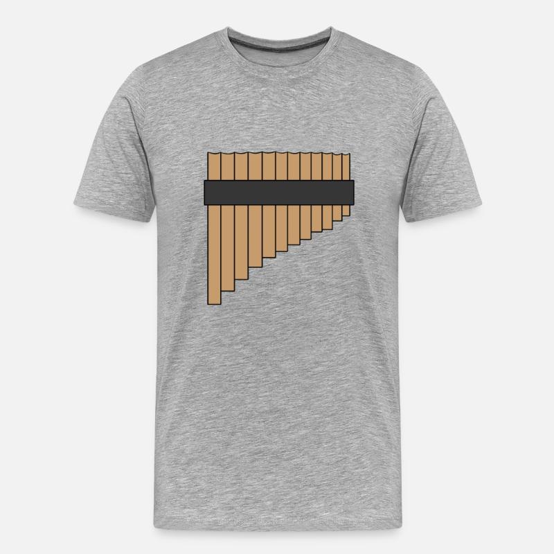 Panflöte - Männer Premium Bio T-Shirt - Grau meliert