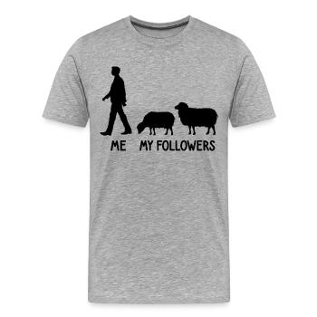 Ich Meine Follower Schaf Hirte Landwirt Bauer - Männer Premium Bio T-Shirt - Grau meliert - Vorne - Damien (186cm)