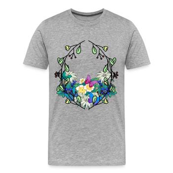 Frühlingsanfang Jahreszeit Naturliebhaber Umwelt - Männer Premium Bio T-Shirt - Grau meliert - Vorne - Damien (186cm)
