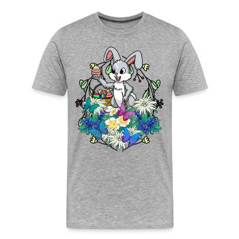 Frühlingsanfang Ostereier Osterhase Pinsel Ostern - Männer Premium Bio T-Shirt - Grau meliert - Vorne - Damien (186cm)