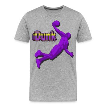 BasketBall - T-shirt bio Premium Homme - gris chiné - Devant - Damien (186cm)