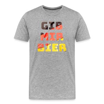 Beer Germany flag holiday gift - Men's Premium Organic T-Shirt - heather grey - Front - Damien (186cm)