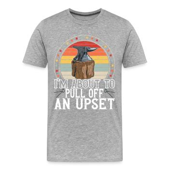 Schmied Schmieden Amboss - Männer Premium Bio T-Shirt - Grau meliert - Vorne - Damien (186cm)