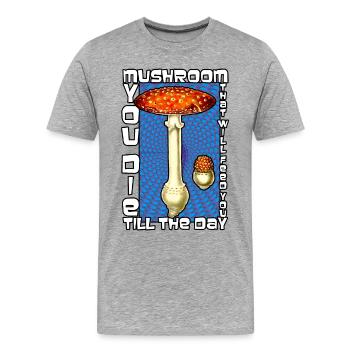 Amanita Muscaria Fly Agaric Mycology Psychedelic - Men's Premium Organic T-Shirt - heather grey - Front - Damien (186cm)
